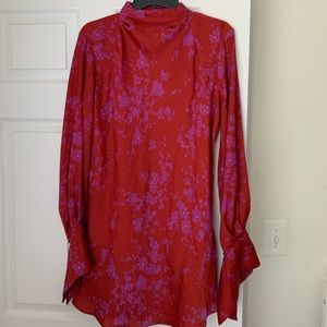 Free People Floral Silk Tunic